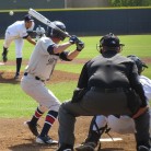 Son Harry Stanwyck Pitching Against St. Marys 2011 - Mark Beller umping the plate